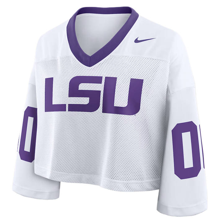 Nike Nike Dri Fit College T Shirts Women's White/Purple V Neck Moderate