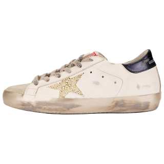 Golden Goose Super Star Cow Leather, Leather Low top Skateboard Shoes Women's Gray Distressed