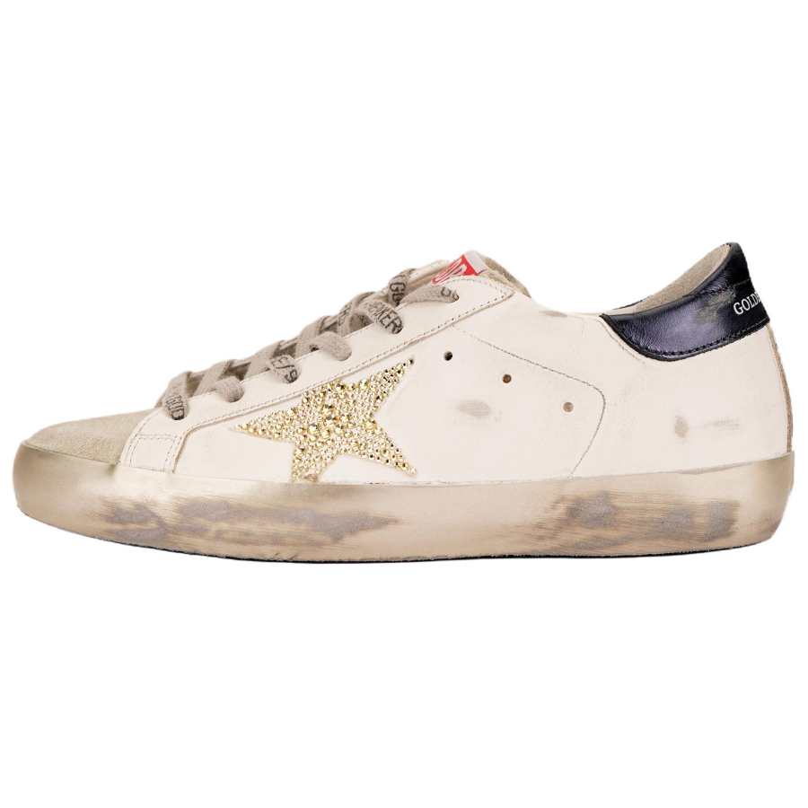 Golden Goose Super Star Cow Leather, Leather Low top Skateboard Shoes Women's Gray Distressed