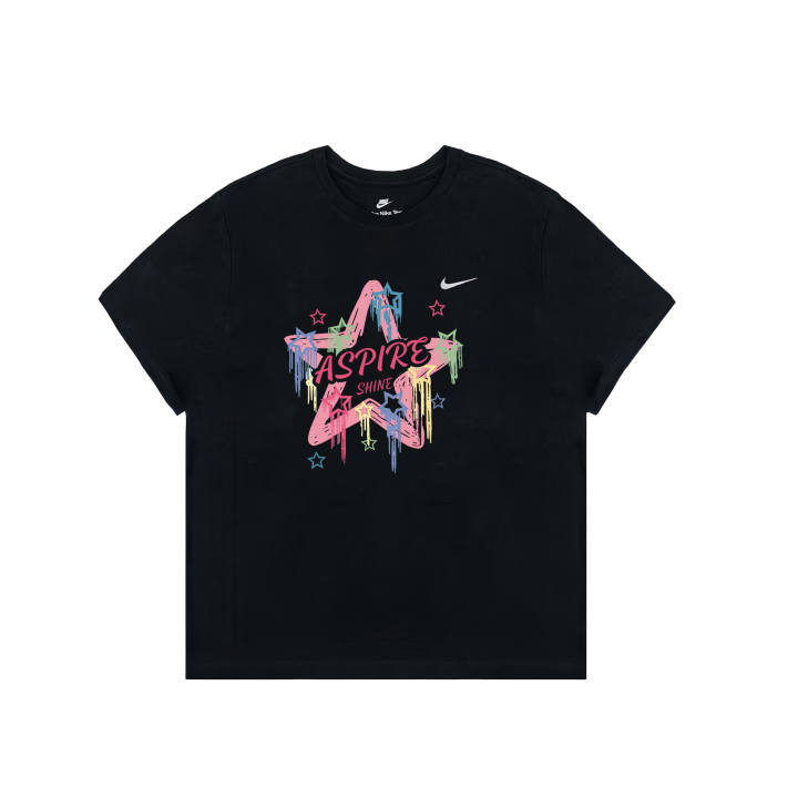 Nike Nike Sportswear T Shirts Men's Black Crew Neck Moderate Straight Fit