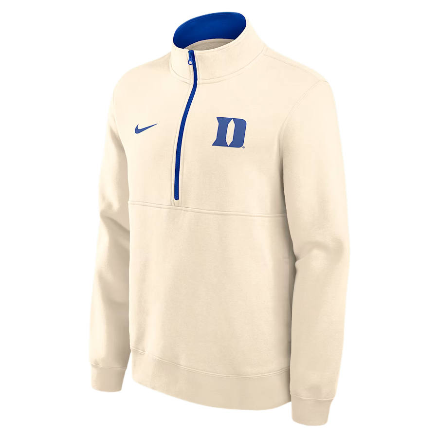 Nike Nike College Sweatshirts Men's Natural/Royal Blue Stand Collar Moderate