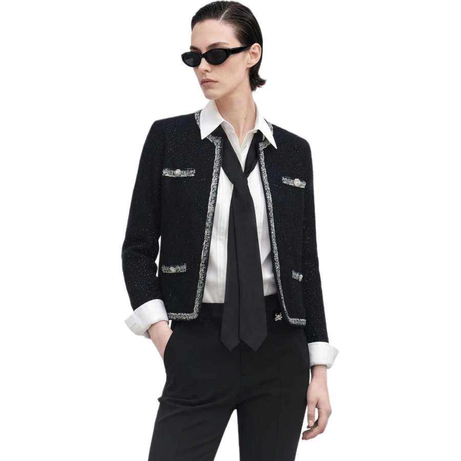 KARL LAGERFELD / Karl Lagerfeld Jeans Jackets Women's Black Crew Neck Moderate