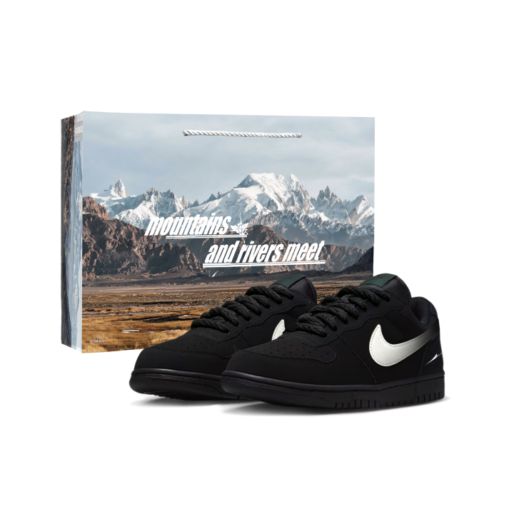 Nike Nike Big Skateboard Shoes Men's Low Top Black White