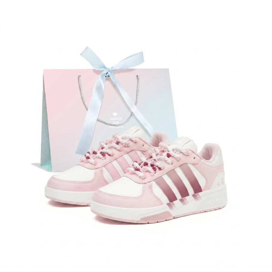 Adidas Adidas COURTBEAT Skateboard Shoes Unisex Low Top Pink/White