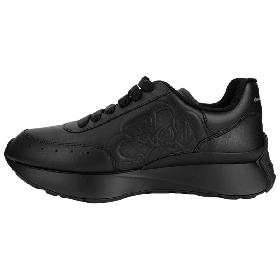 Alexander McQueen Sprint Runner Leather Low top Sports Casual Shoes Men's Black