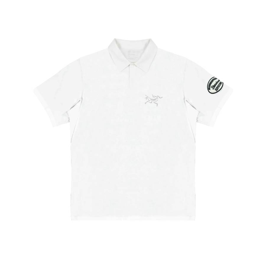 Arcteryx KRAGG T Shirts Unisex White/White Polo Collar Moderate