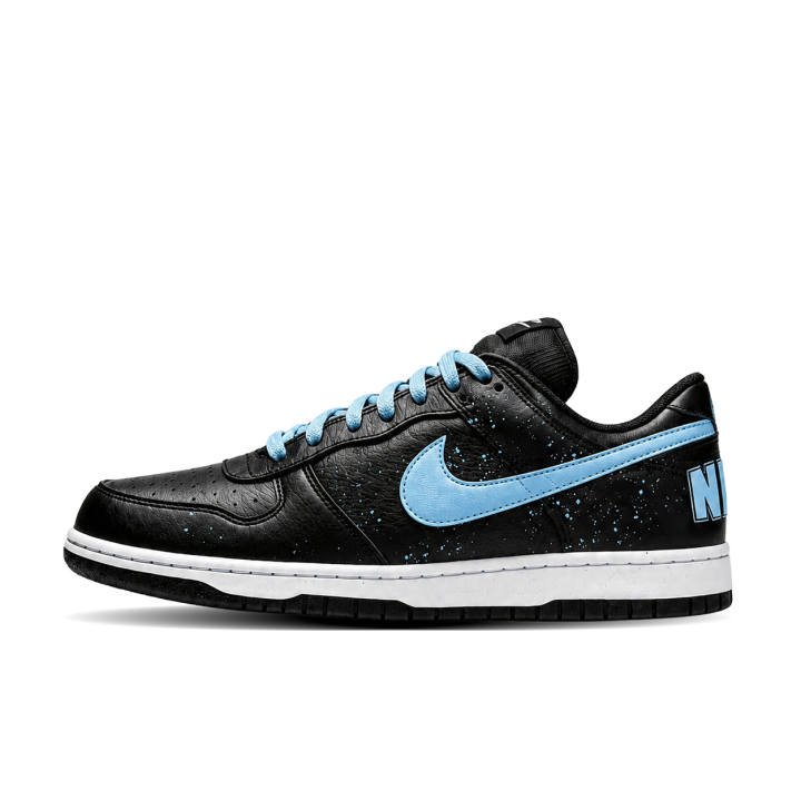 Nike Nike Big Skateboard Shoes Unisex Low Top Black Blue White Ink Splatter Colorway