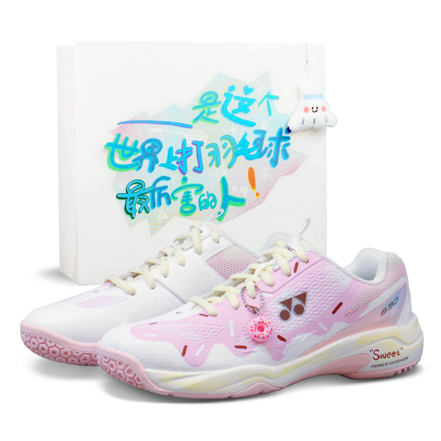 YONEX Power Cushion Badminton Shoes Women's Low Top White/Pink