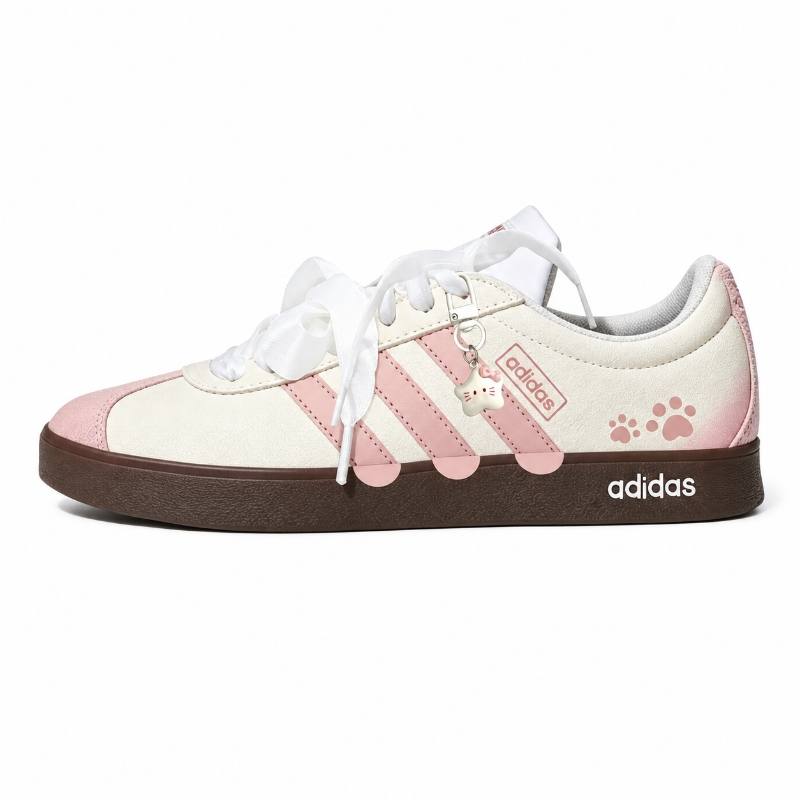 Adidas Adidas VL COURT 2.0 German Army Trainers Unisex Low Top Ecru Pink