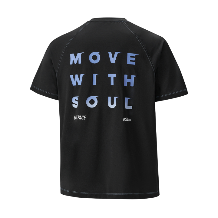 Adidas Adidas Running T Shirts Men's Black Crew Neck Moderate