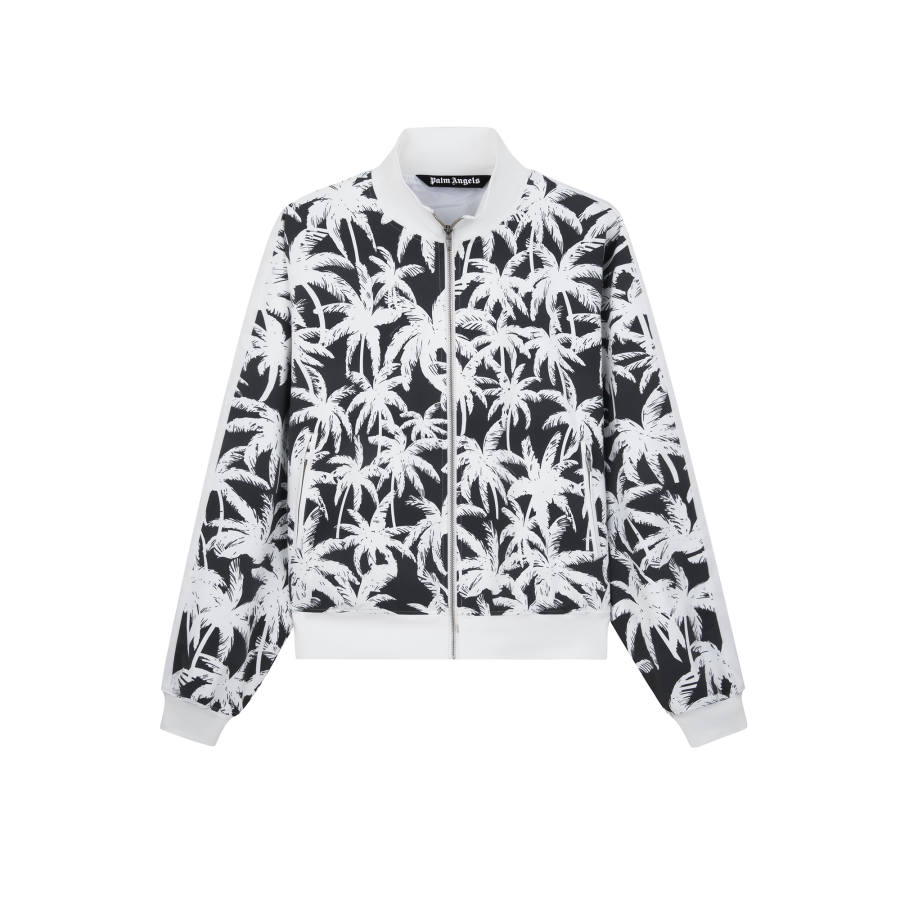 PALM ANGELS Jackets Men's Black Baseball Collar Moderate Straight Fit