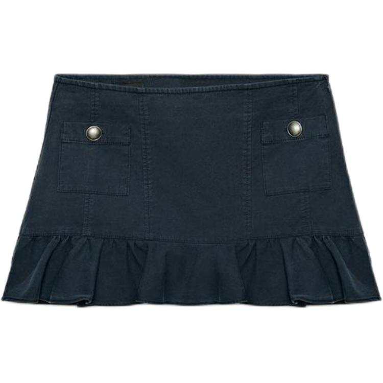 ZARA Casual Short Skirts Women's Blue Moderate Short Skirt Other