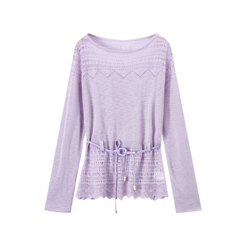 XIANGYING Knitwear Women's Boat Neck Thin