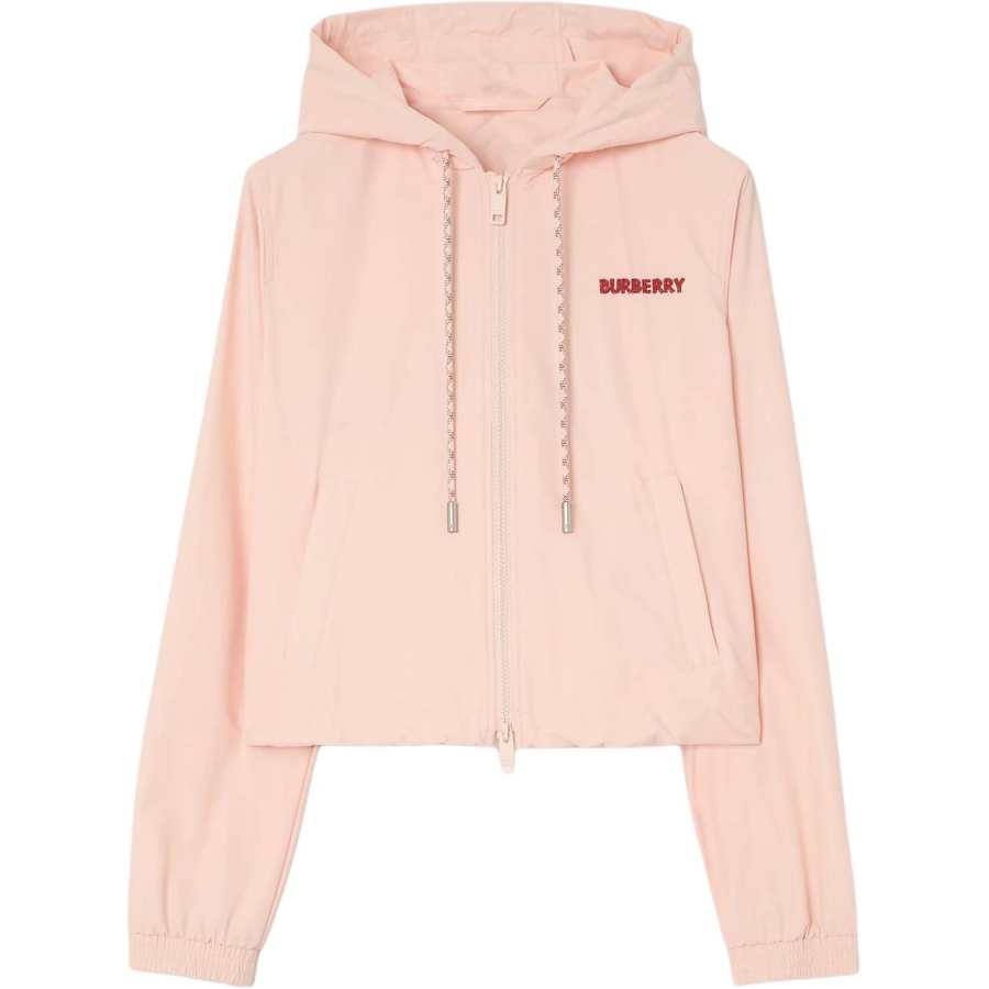 Burberry Sweatshirts Women's Honey Pink Hooded Non Detachable Moderate