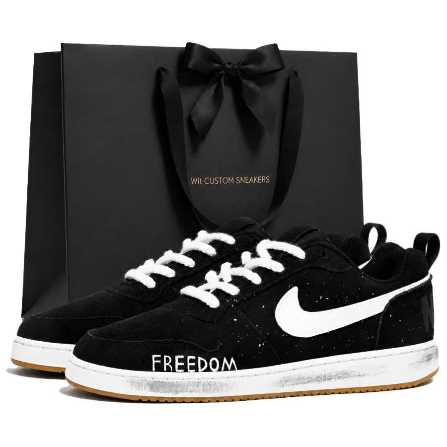 Nike Nike Court Borough Skateboard Shoes Men's Low Top Obsidian Freedom Limited Shopping Bag