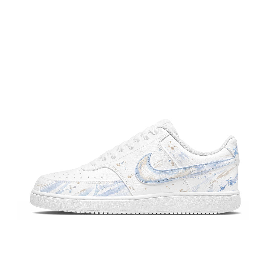 Nike Nike Court Vision 1 Skateboard Shoes Men's Low Top Blue White Gold Color Block