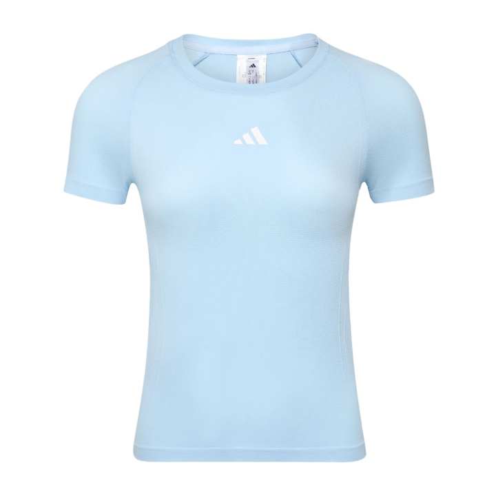 Adidas Adidas ESSENTIALS Quick Dry T Shirts Women's Crystal Blue Crew Neck Straight Fit