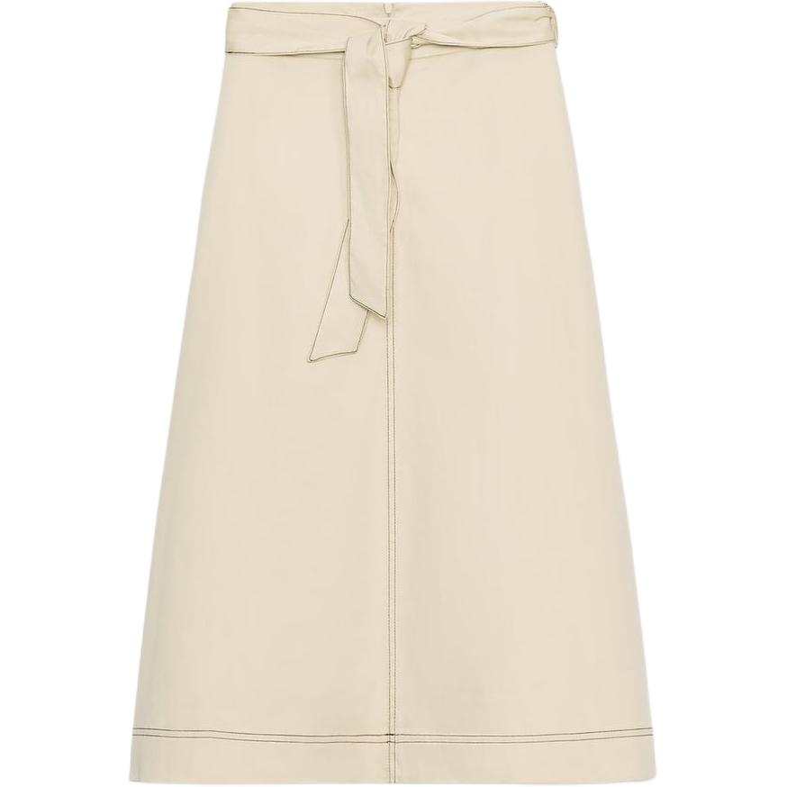 ZARA Casual Long Skirts Women's Beige Moderate Midi Skirt Other