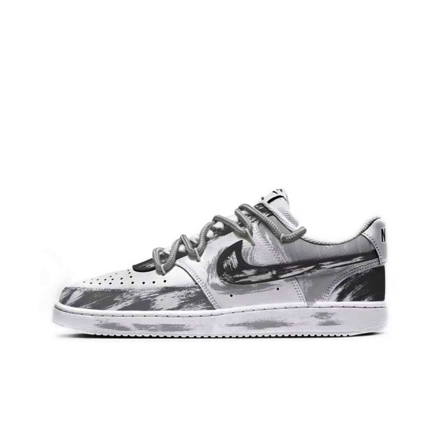 Nike Nike Court Vision 1 Skateboard Shoes Unisex Low Top Black White Gray