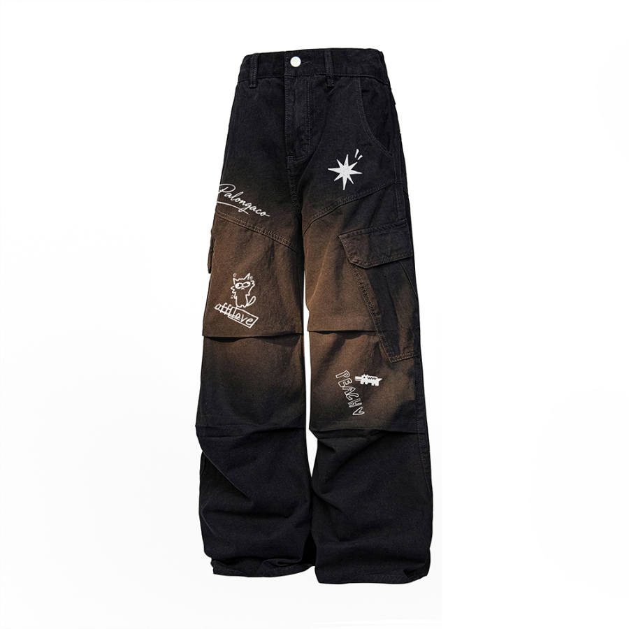 PAL ONGACO Casual Pants Unisex Moderate Wide Leg Pants