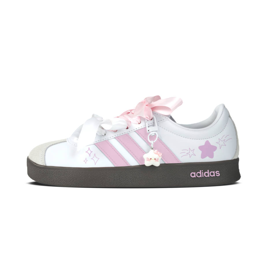 Adidas Adidas Vl Court Classic Skateboard Shoes Unisex Low Top Pink