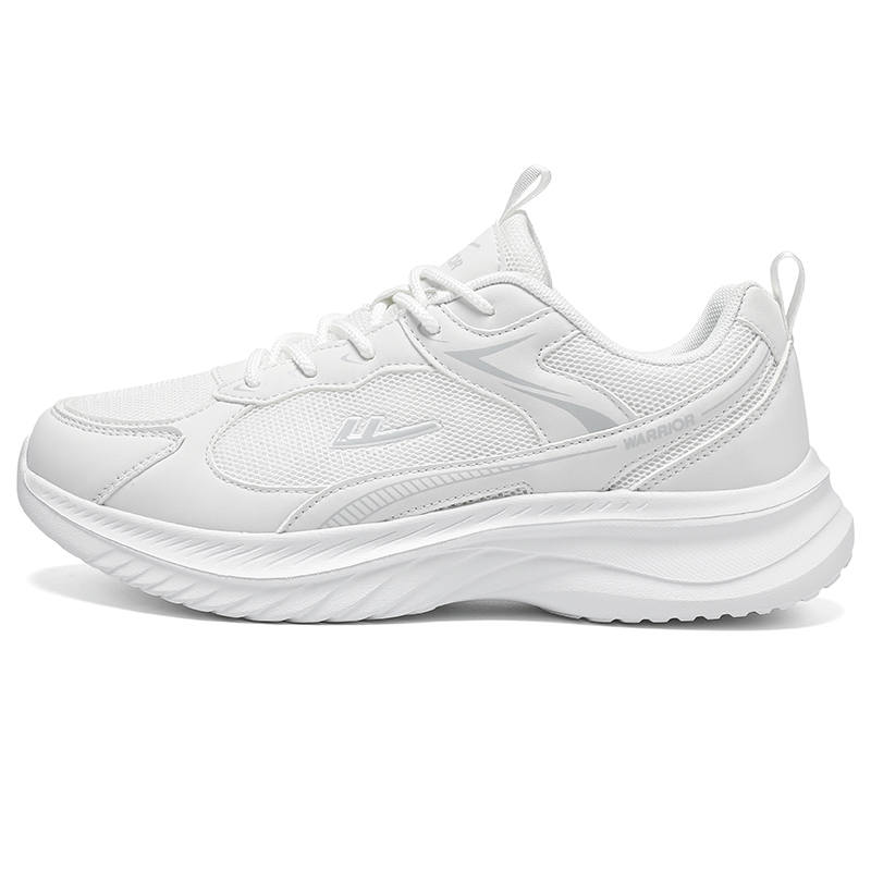 WARRIOR Running Shoes Unisex Low Top White Gray, Black Warrior, Dark Gray Black