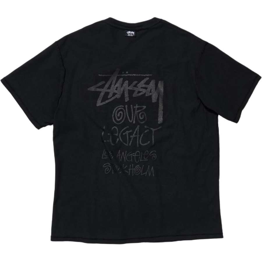 OUR LEGACY X Stussy T Shirts Unisex Natural Olive Green Crew Neck Moderate