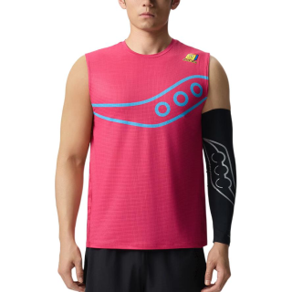 Saucony X Keith Haring Running Tank Tops Men's Starlight Pink Crew Neck Thin