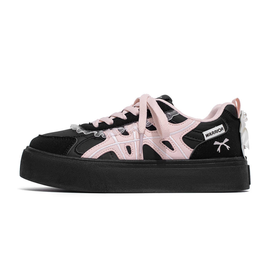 WARRIOR Casual Shoes Women's Low Top Pink/Beige, Black/Light Pink, Beige/Black