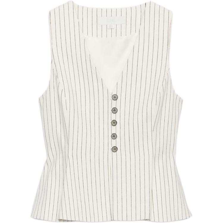 ZARA Tank Tops Women's Nude/Black V Neck Straight Fit