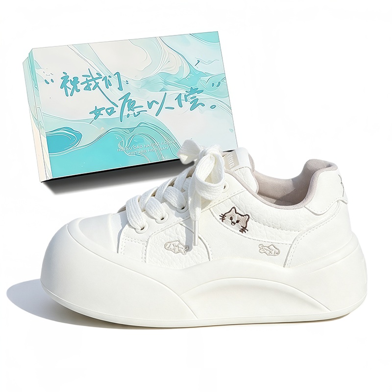 JBBCN Skateboard Shoes Women's Low Top White & Blue