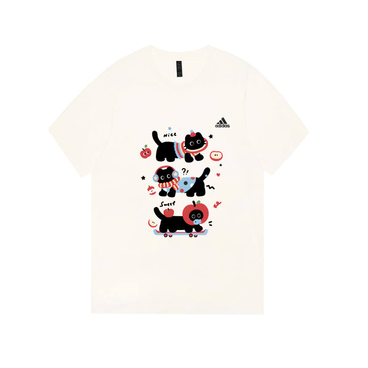 Adidas Adidas MUST HAVES T Shirts Unisex Ecru Crew Neck Moderate Straight Fit
