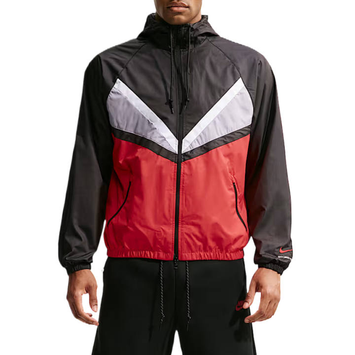 Nike Nike Jackets Men's Black/University Red/Concrete Gray Hooded Non Detachable Moderate