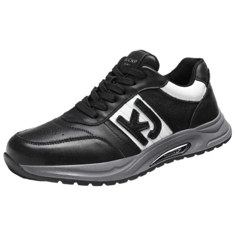 KJ Top Grain Cow Leather Low top Casual Shoes Men's Black