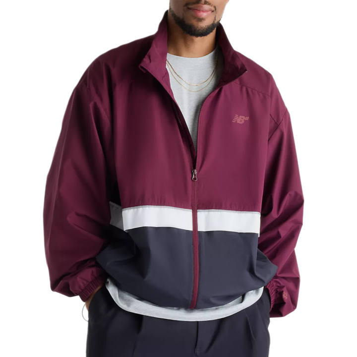 New Balance New Balance Jackets Men's Burgundy/Night Blue Stand Collar Moderate