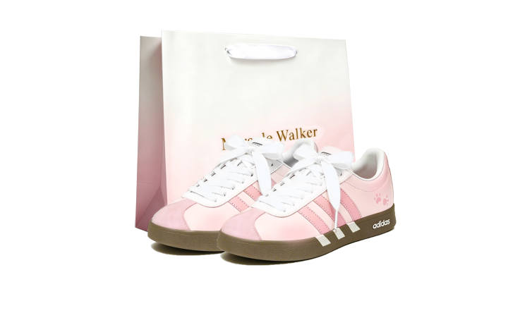 Adidas Adidas VL COURT 2.0 German Army Trainers Unisex Low Top Gradient Pink