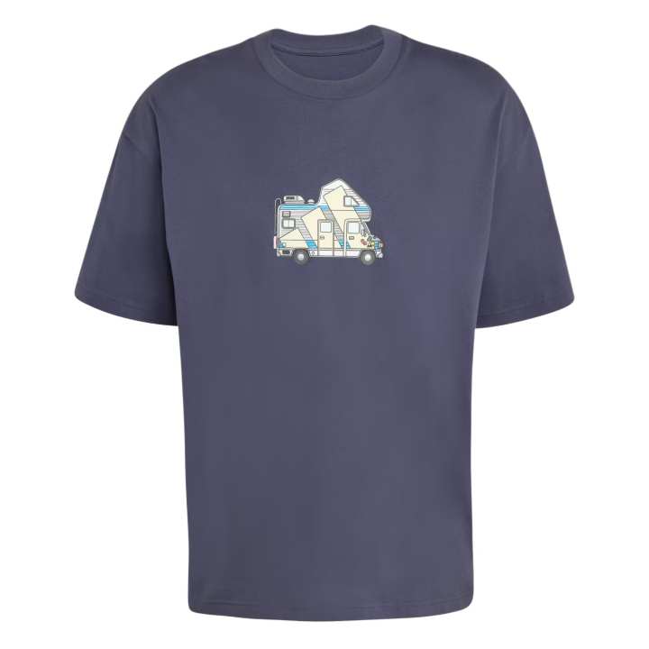 Adidas Adidas Terrex T Shirts Men's Dark Shadow Marine Blue Crew Neck Moderate