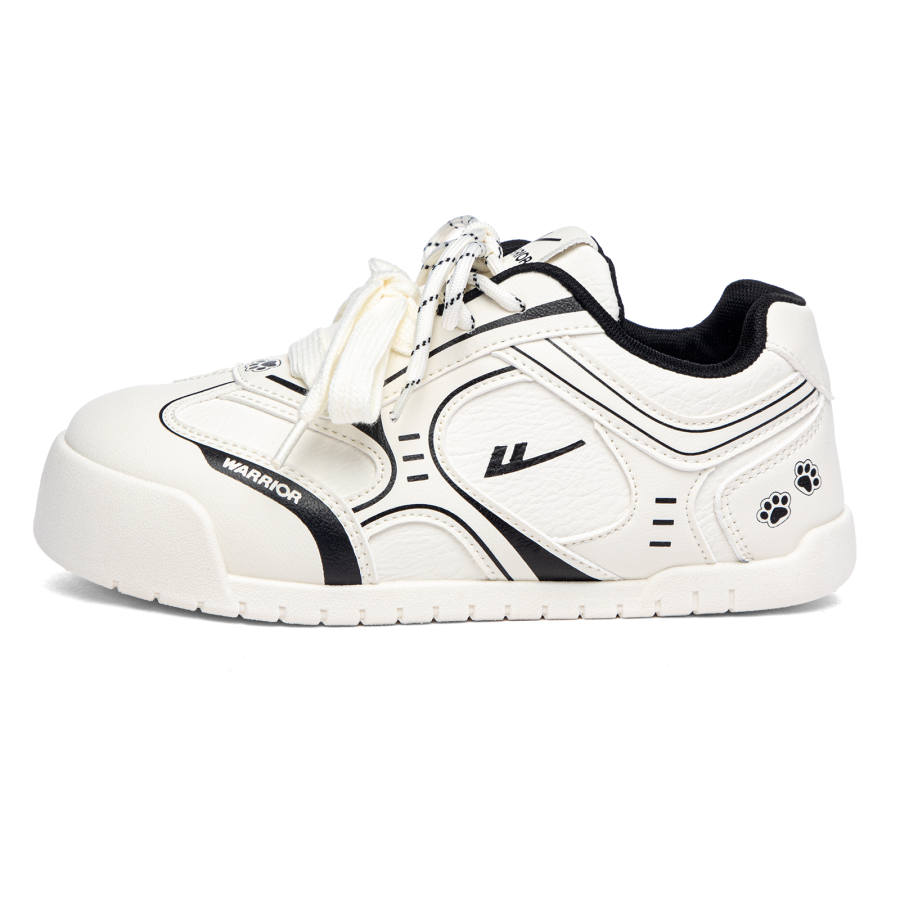 WARRIOR Skateboard Shoes Women's Low Top Beige Black