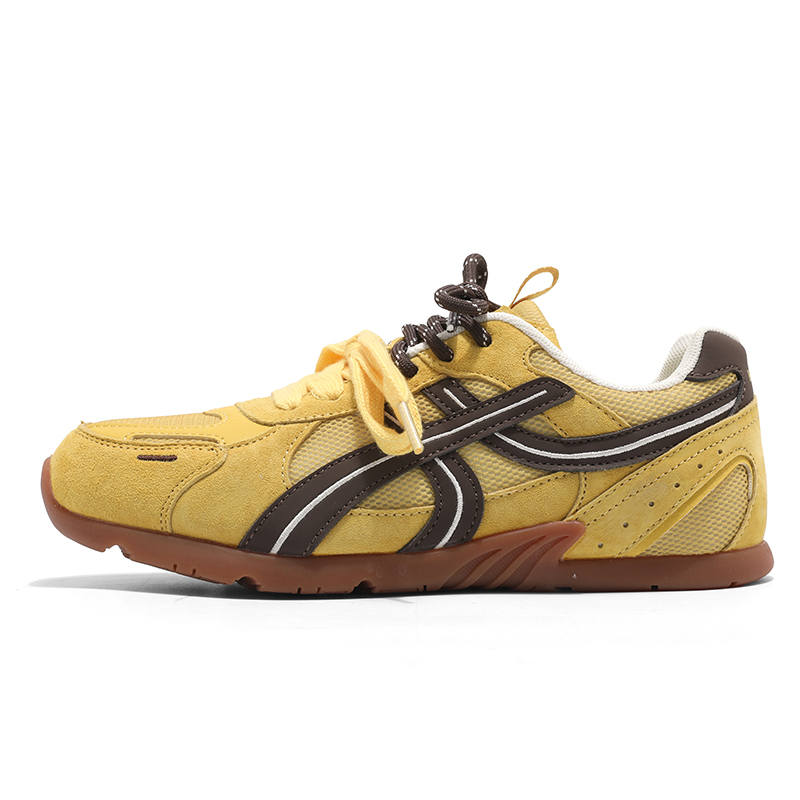 WARRIOR Skateboard Shoes Women's Low Top Yellow Brown