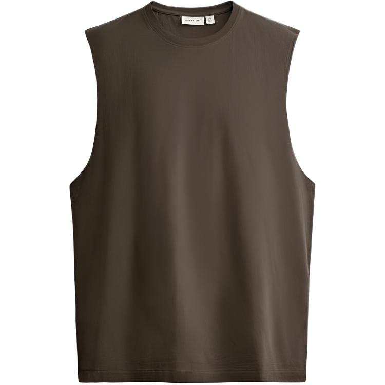 ZARA ORIGINS Tank Tops Men's Brown Crew Neck Moderate
