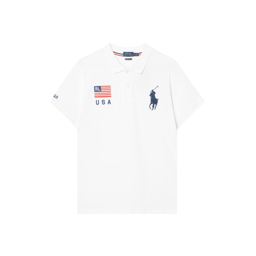 Polo Ralph Lauren Big Pony Polo Shirts Women's White Lapel Moderate