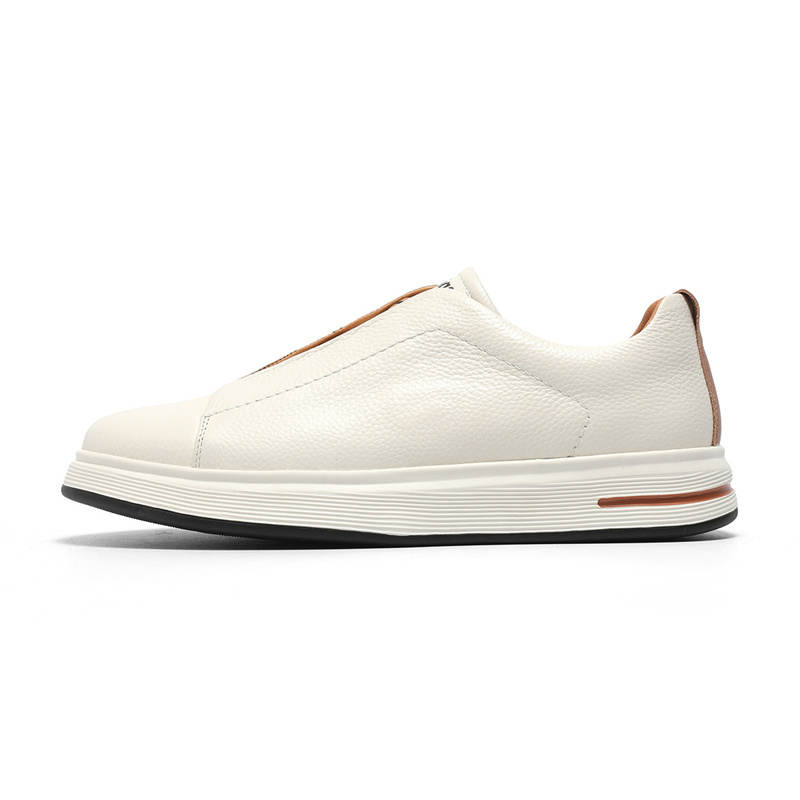 NAVIGARE Italian Version Small Sailboat Cow Leather Low top Casual Shoes Men's Black, White, Khaki