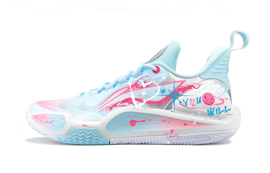 Li-Ning Li Ning Speed 9 Basketball Shoes Men's Low Top Pink Blue