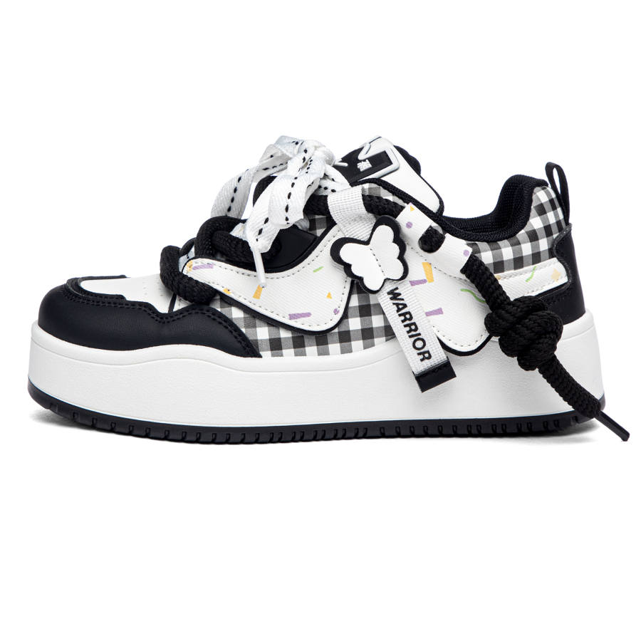 WARRIOR Skateboard Shoes Women's Low Top White Black
