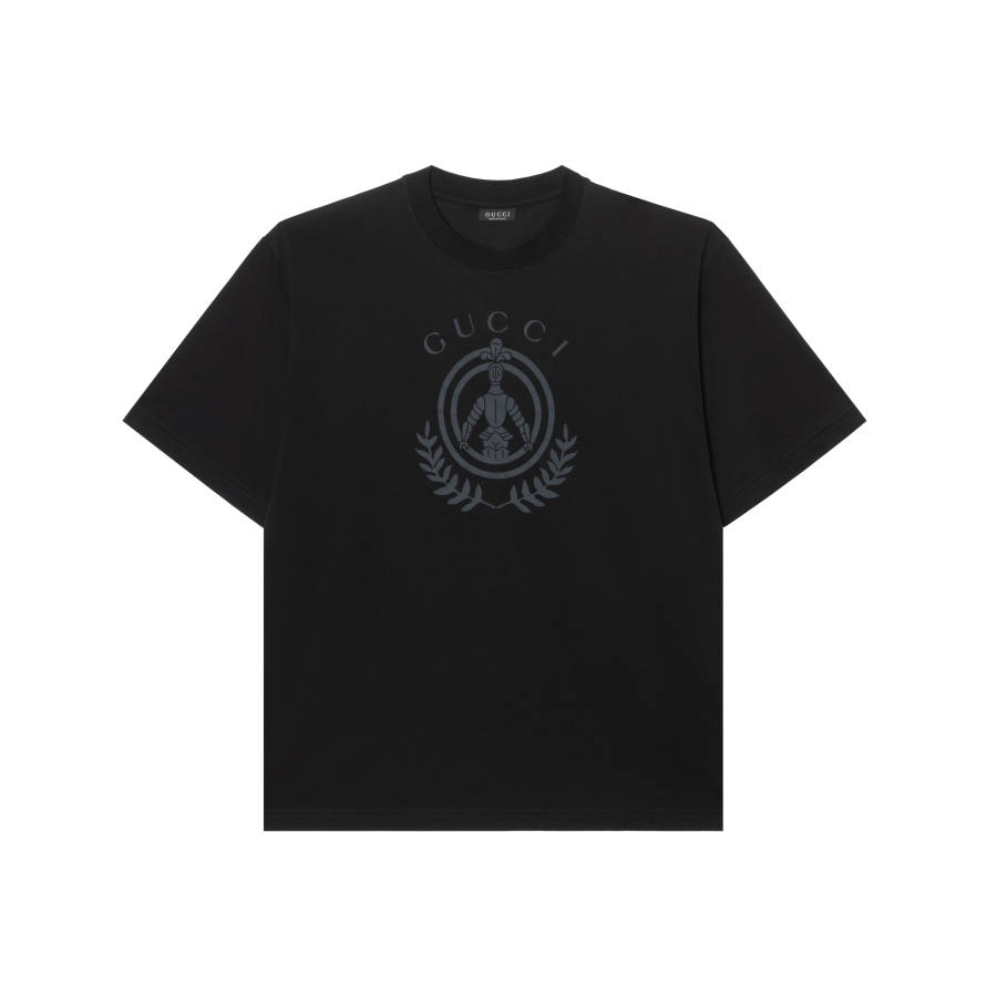GUCCI T Shirts Men's Black Crew Neck Moderate Straight Fit