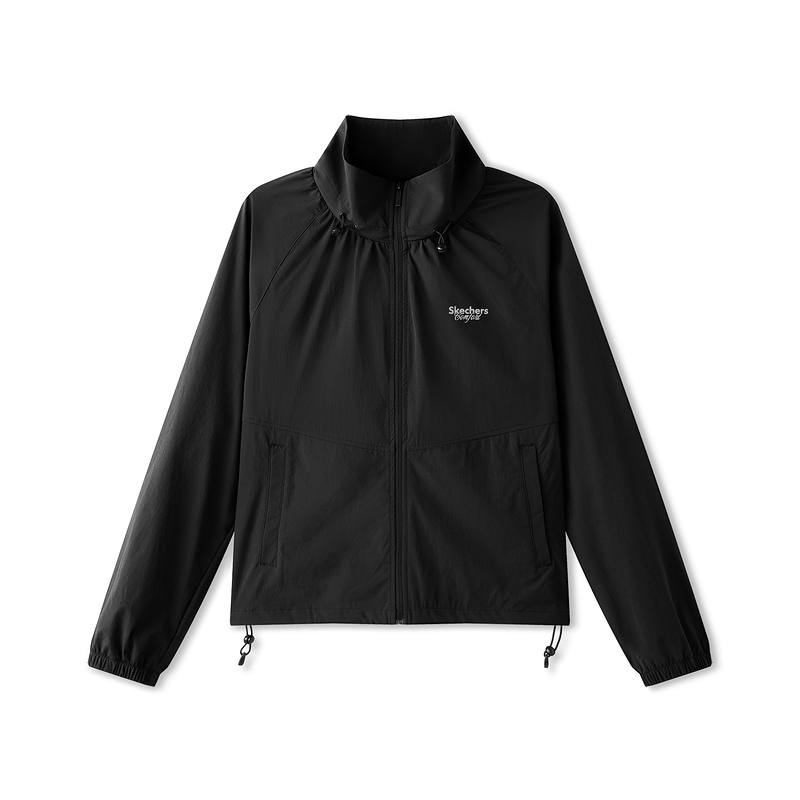 Skechers Jackets Women's Carbon Black 0018 Stand Collar Moderate