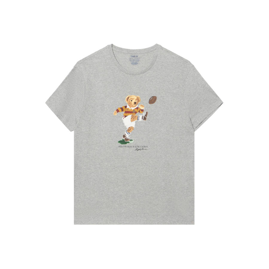Polo Ralph Lauren Polo Bear T Shirts Men's Gray Crew Neck Moderate Straight Fit