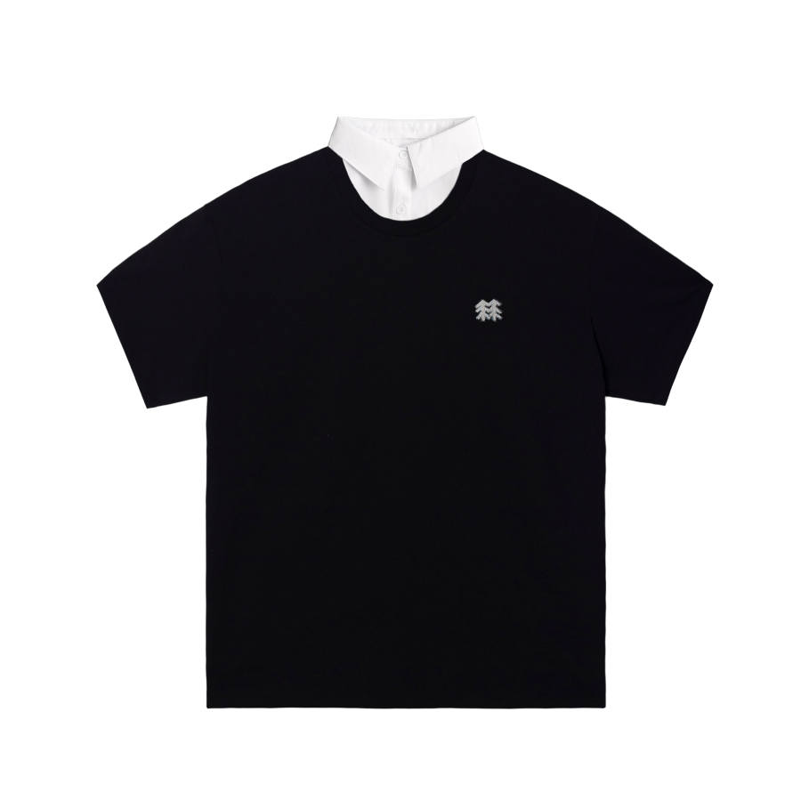 KOLON SPORT T Shirts Unisex Black/Black Crew Neck