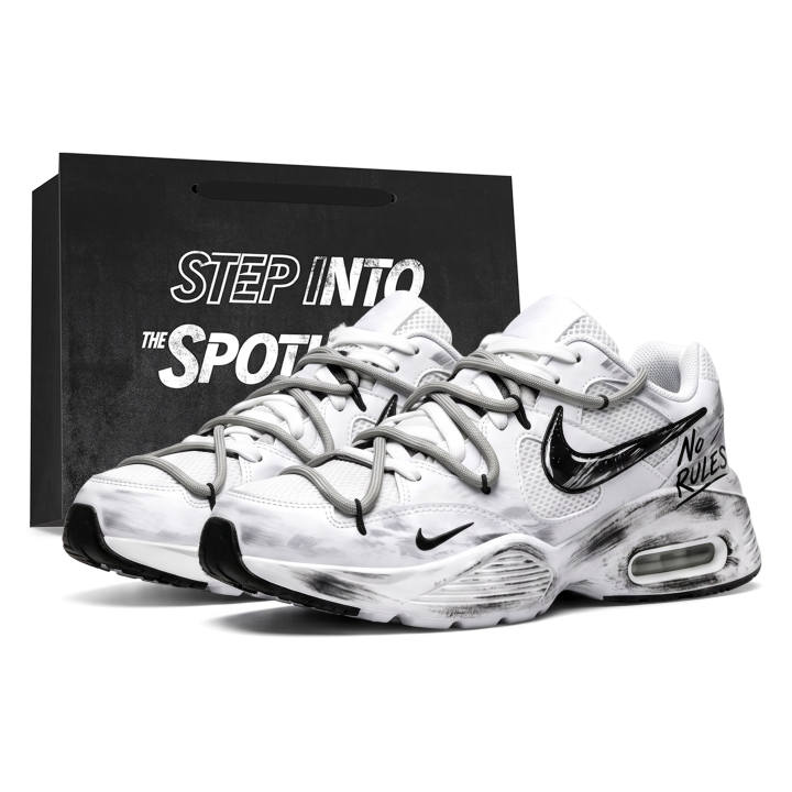 Nike Nike Air Max Fusion Running Shoes Men's Low Top White/Black/Gray