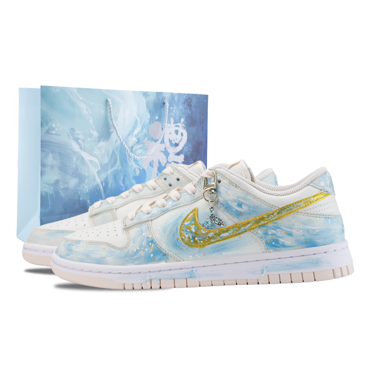 Nike Nike Dunk Skateboard Shoes Unisex Low Top Blue/Gold